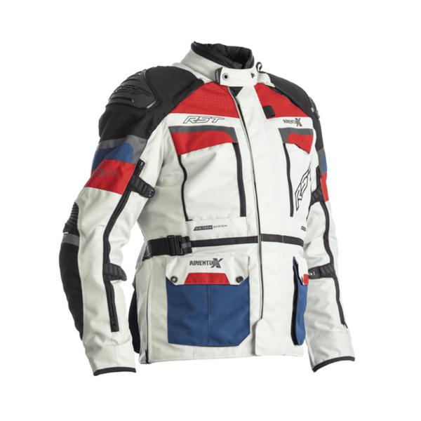 Eerste textiel mc-jacket avontuur-x blauw /rood