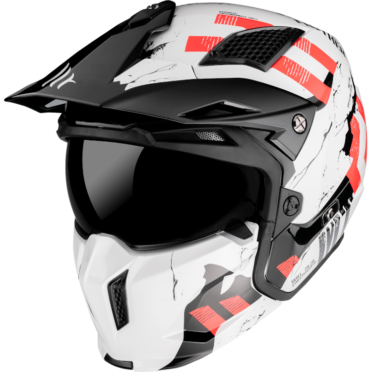 MT Helmets Öppen Mc-Hjälm Streetfighter Twin Pearl White