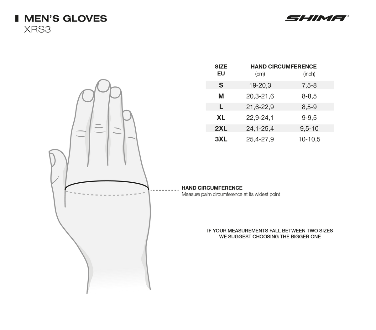 Shima MC-handschoenen XRS-3 zwart