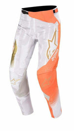 Alpinestars TechStar Factory Metal Pants White/ Orange Fluo/ Gold