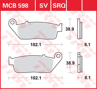TRW BRAKE PAD TRW MCB598 MCB598