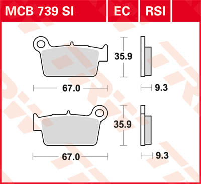 TRW Brake Pad TRW MCB739RSI MCB739RSI