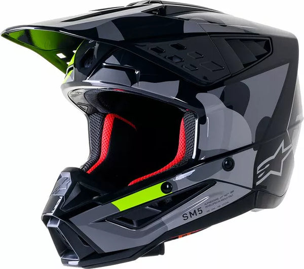 Alpinestars (MX) Helmet SM5 Rov2 Gy/YLW XL 8303823-9350-XL