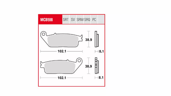 TRW BRAKE PAD TRW MCB598TRQ