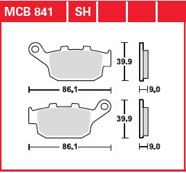 TRW Brake Pad Sinter Achter Street MCB841SH
