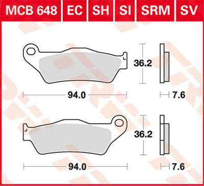 TRW Brake Pad TRW MCB648SH MCB648SH