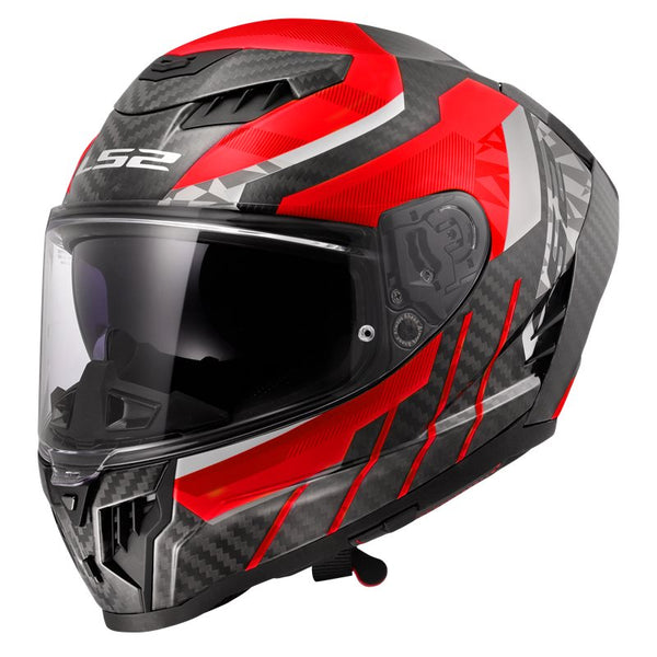 LS2 Integrale MC Helmet Dragon Carbon Gesmeed Trax Red /White