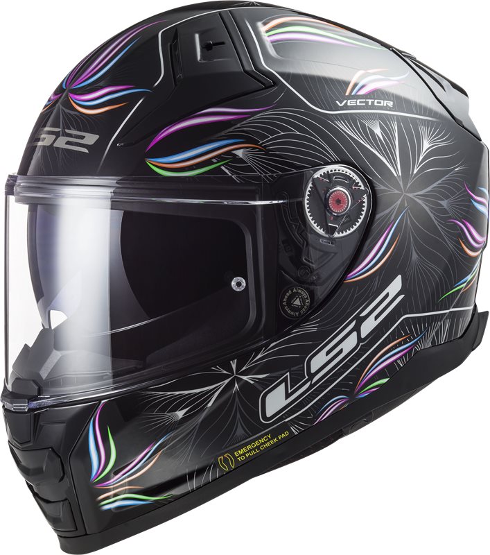 Helm ls2 ff811 vector II tropisch zwart/wit