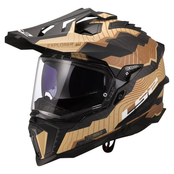 LS2 Avontuur MC Helmet Explorer Carbon Trick Brown/Sand
