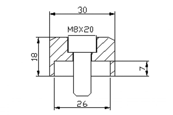 Adapter achterspiegel hi-tech iv mod. Kawasaki