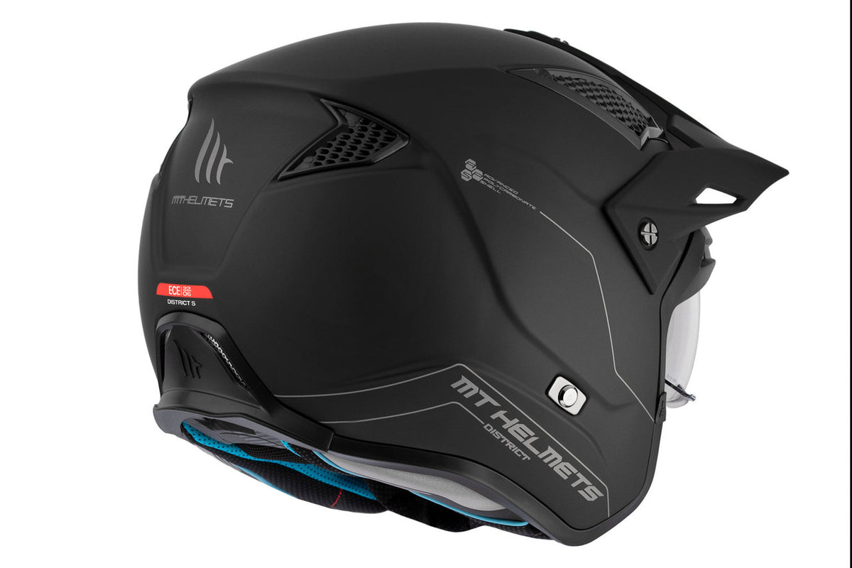 MT Helmets Öppen Mc-Hjälm District Solid A1 Matt Svart