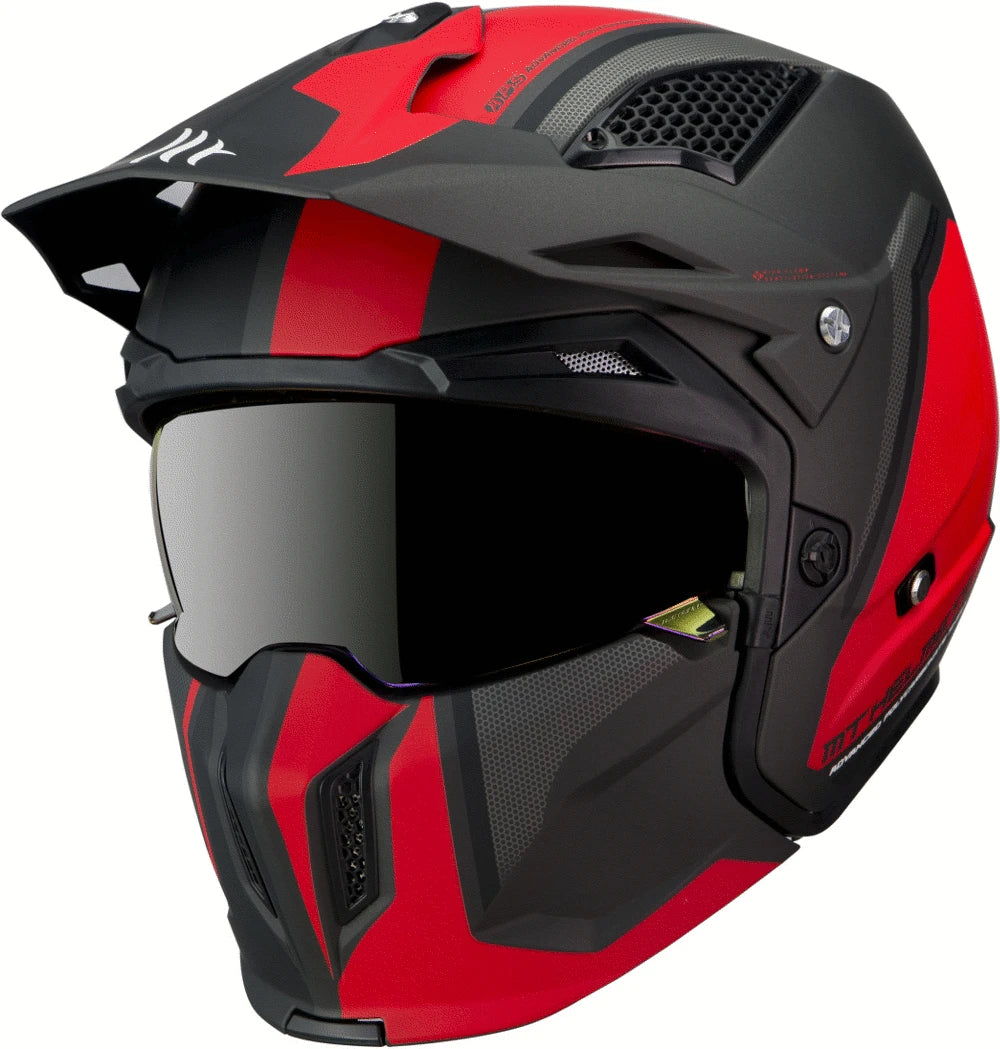 MT Helmets Öppen Mc-Hjälm Streetfighter C5 Matt Röd