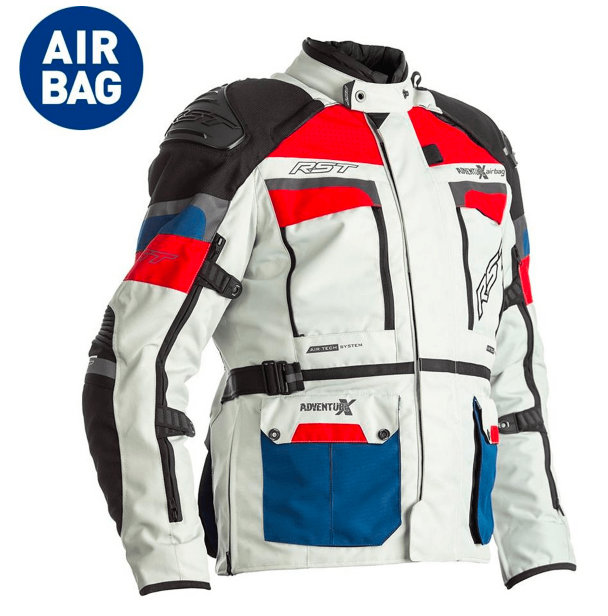 RST-airbag textiel MC Jacket Adventure-X blauw /rood