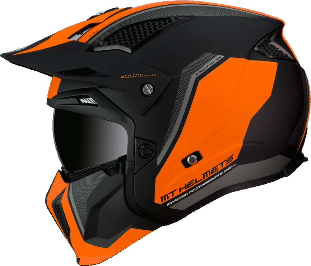 Mt Helmets Open MC Helmet Streetfighter Twin Orange