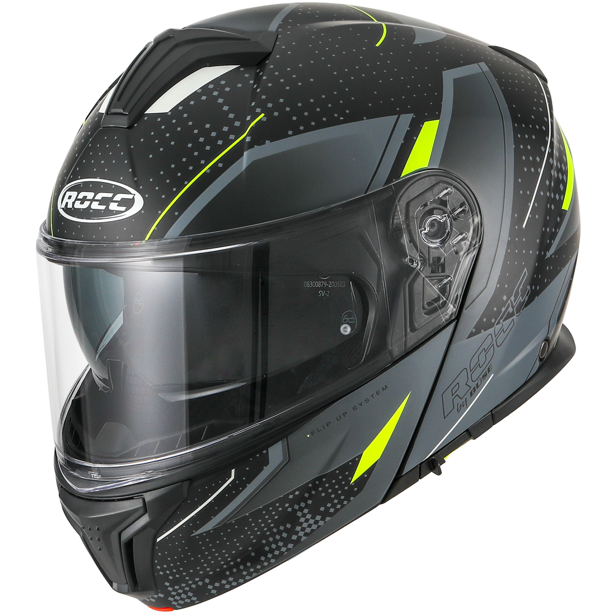 Rocc 810 Openable MC Helmet Black /Flu