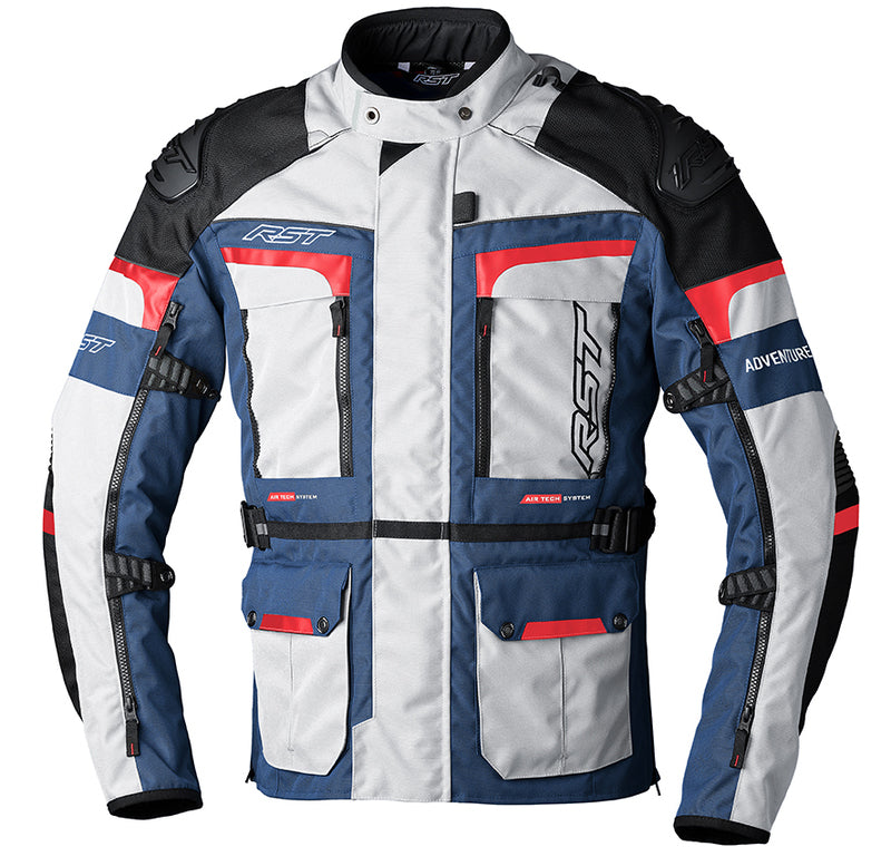 Rst textile mc-jacket adventure-x gray /red /blue