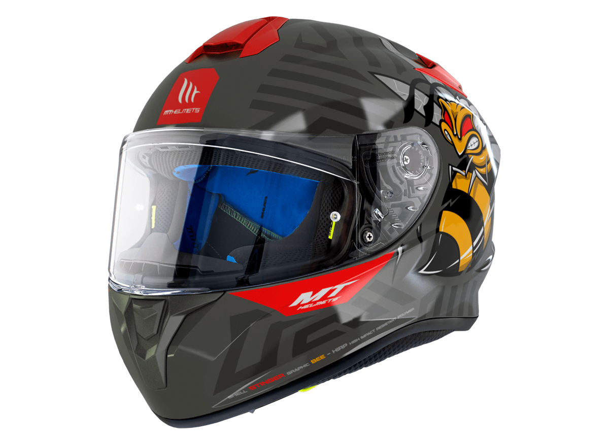 MT Helmets Integral Mc-Hjälm Targo Bee Rojo