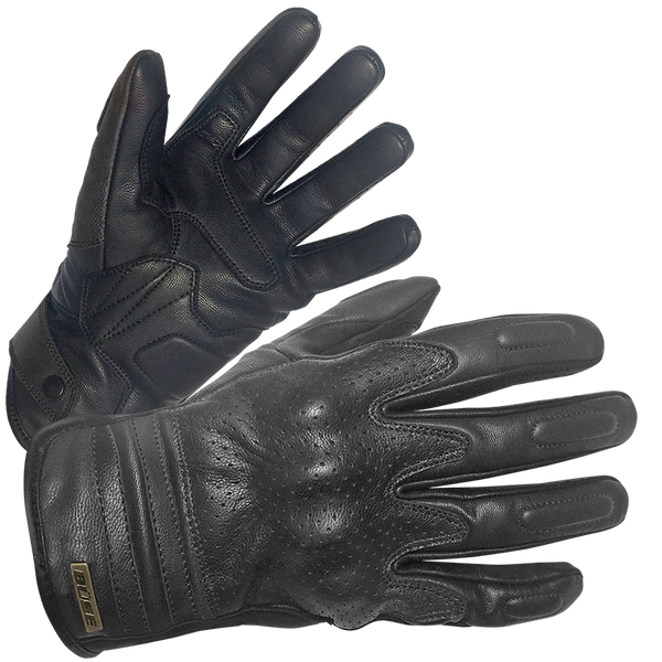 BÜSE Mc-Handskar Jackson Svart i svart läder med perforerade detaljer för ventilation och förstärkta skyddszoner. Finns i storlekar från S till 4XL.