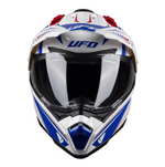 UFO Adventure MC Helmet Aries White /Blue /Red